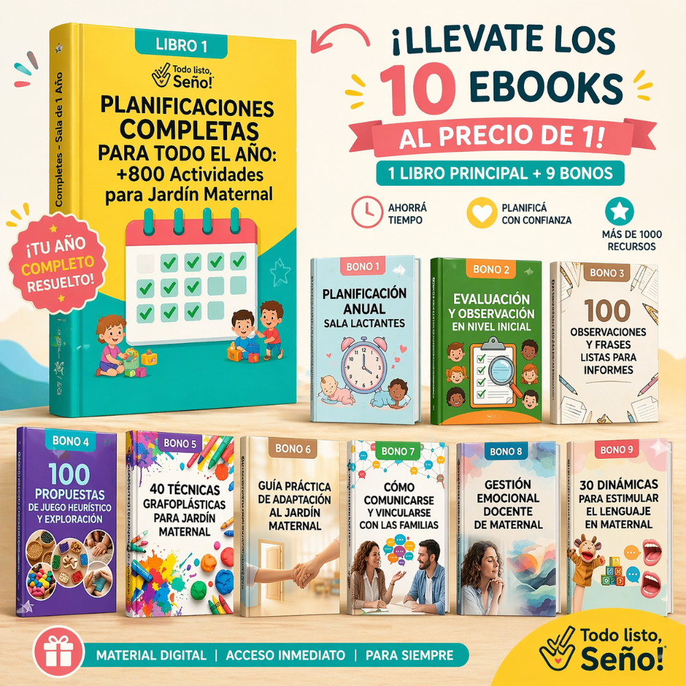 Planificaciones Anuales para Jardín Maternal: +800 Actividades diarias