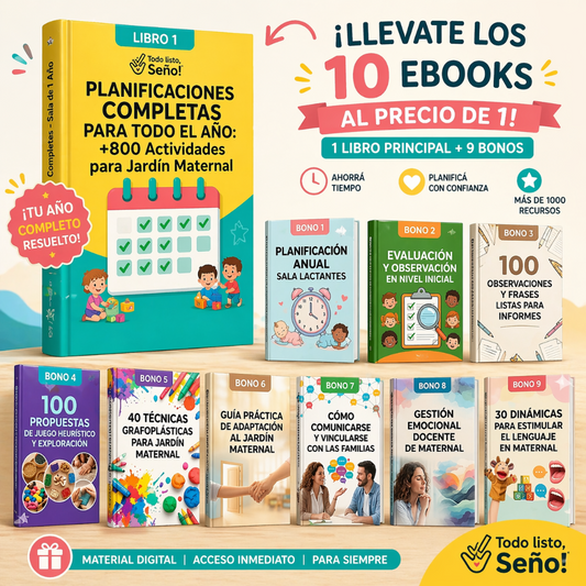 Planificaciones Anuales para Jardín Maternal: +800 Actividades diarias